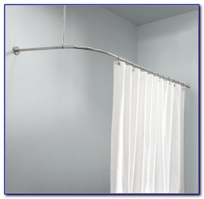 L Shaped Shower Curtain Rod Without Ceiling Support