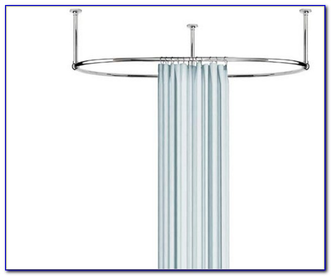 Oval Shower Curtain Rod Ceiling Mount Curtain Home
