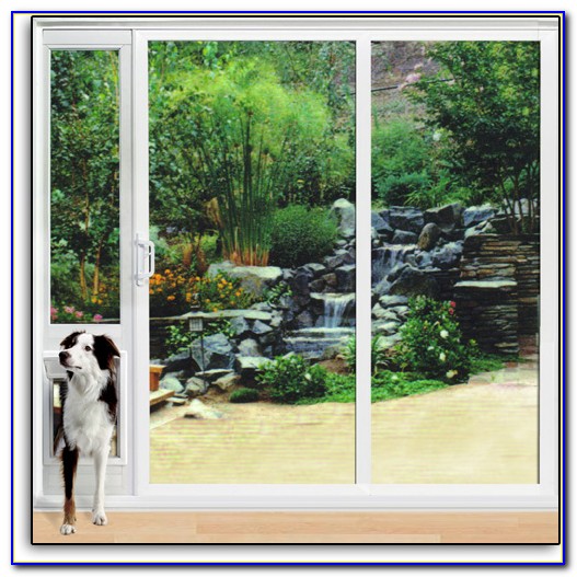 Sliding Door Doggie Door Attachment Patios Home Design