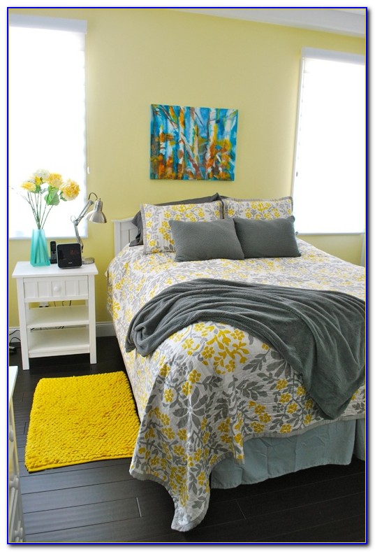 Blue Bedroom With Yellow Accents Bedroom Home Design