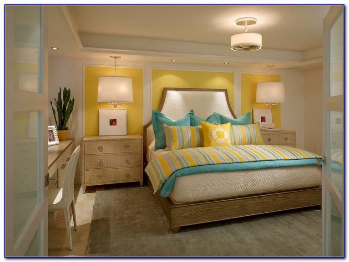 Blue Bedroom With Yellow Accents Bedroom Home Design